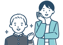 安心・うれしい顔をするご家族のイラスト
